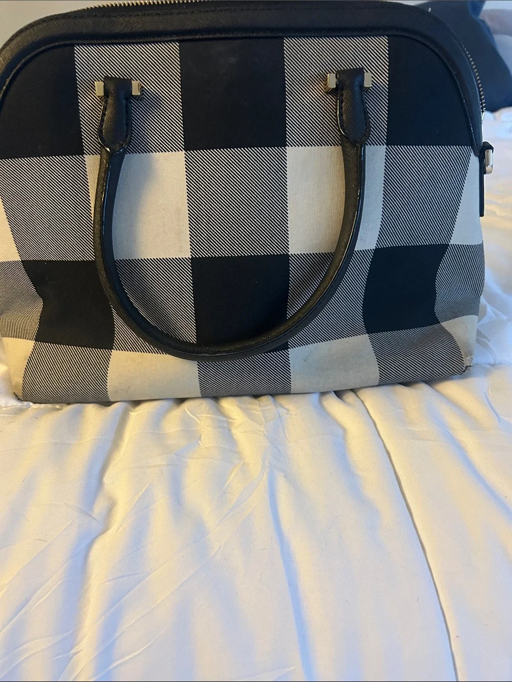kate spade Black and White Check Tote